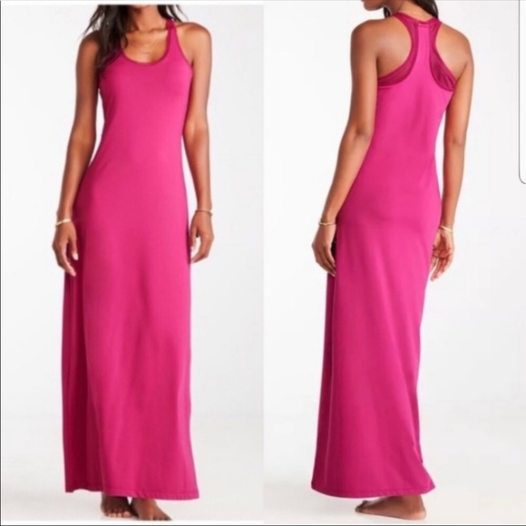 Fabletics Dresses & Skirts - Fabletics Fuchsia Mesh Racerback Mosa Maxi Dress